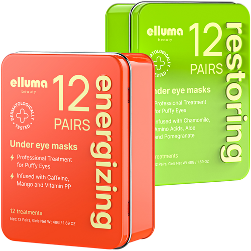 Morning & Night Duo — energizing + restoring tins with hydrogel patches